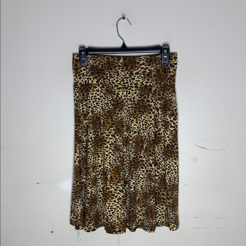 Can't Miss Leopard Print Women's Midi Skirt Size Small